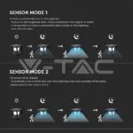 V-TAC VT-6805 LED Соларен Стълб Черен 3000К