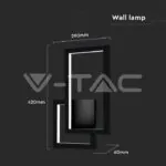 V-TAC VT-6843 20W Стенна Лампа Черно Тяло 4000K IP54