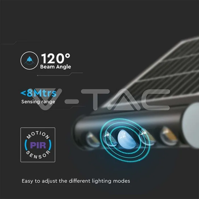V-TAC VT-6849 8W LED Соларна Стенна Лампа 4000К