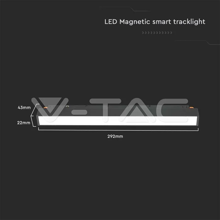 V-TAC VT-6882 12W LED Магнитно Релсово SMART Тяло Черно 3 в 1