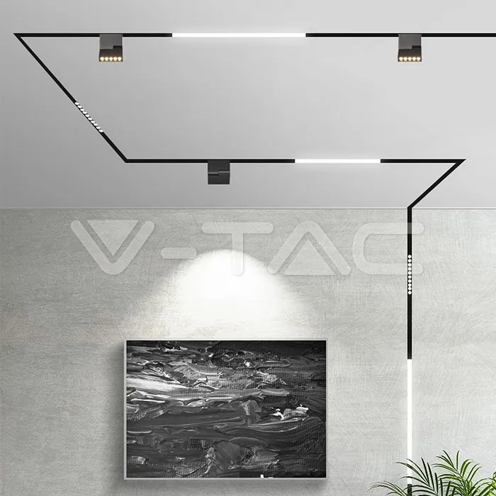 V-TAC VT-6886 10W LED Магнитно Релсово SMART Тяло Черно 3 в 1