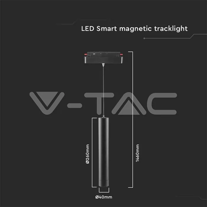 V-TAC VT-6889 8W LED Магнитен Релсов SMART Пендел 3 в 1