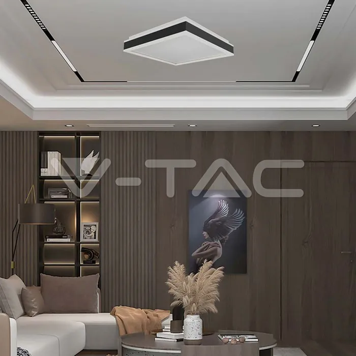 V-TAC VT-6914 LED Осветител 38W Плафон 4000K Квадрат Черна Рамка
