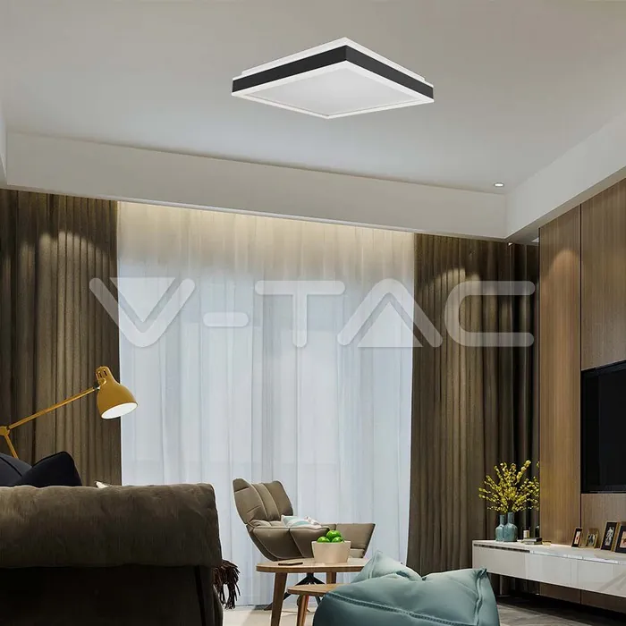 V-TAC VT-6914 LED Осветител 38W Плафон 4000K Квадрат Черна Рамка