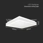 V-TAC VT-6915 LED Осветител 38W Плафон 4000K Квадрат Бяла Рамка