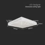 V-TAC VT-6918 LED Осветител 48W Квадрат за Таван Бяла Рамка 4000K Димиращ