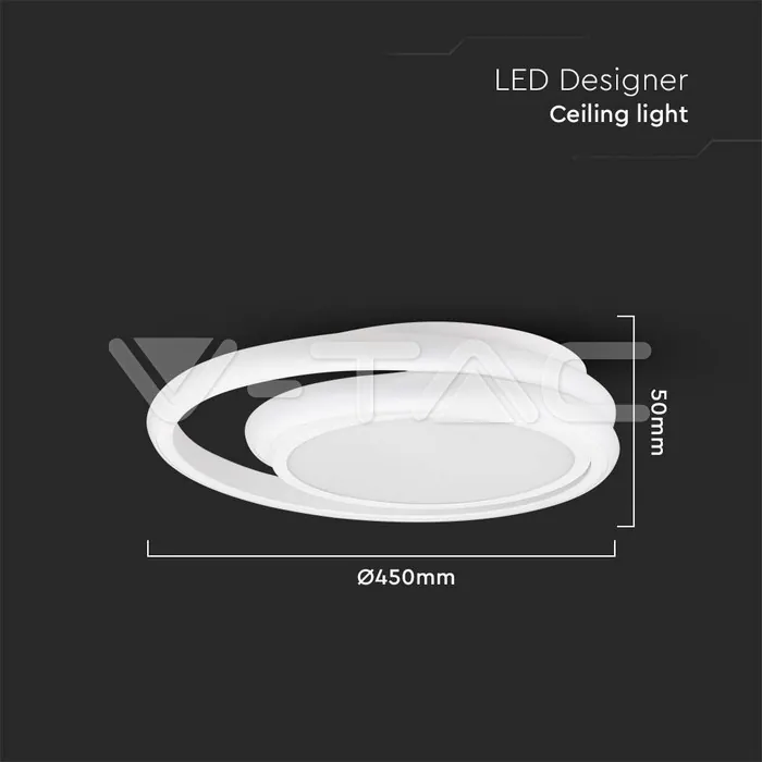 V-TAC VT-6921 LED Осветител 38W Плафон 4000K Бял Двоен Кръг