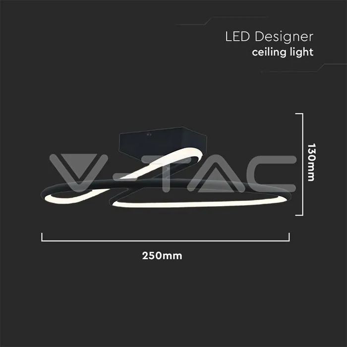 V-TAC VT-6926 LED Осветител 20W Кръг 4000K Черен Кръг