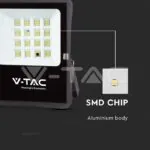 V-TAC VT-6969 15W LED Соларен Прожектор 4000К