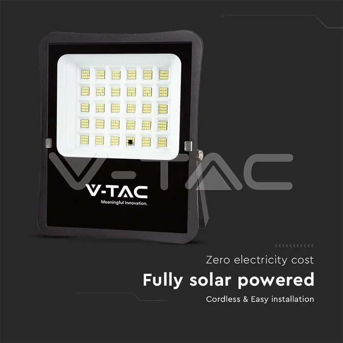 V-TAC VT-6970 20W LED Соларен Прожектор 6400К