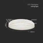 V-TAC VT-6987 LED Осветител 18W Кръг за Таван Бяла Рамка 4000K Димиращ