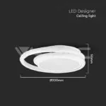 V-TAC VT-6995 LED Осветител 24W Плафон 4000К Бял Двоен Кръг