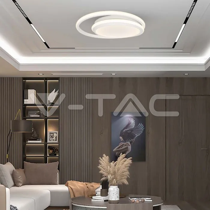 V-TAC VT-6995 LED Осветител 24W Плафон 4000К Бял Двоен Кръг