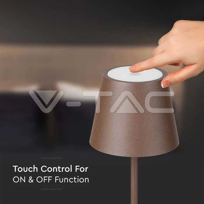 V-TAC VT-7008 4W LED Настолна Лампа Презаредима Corten 3000K IP54