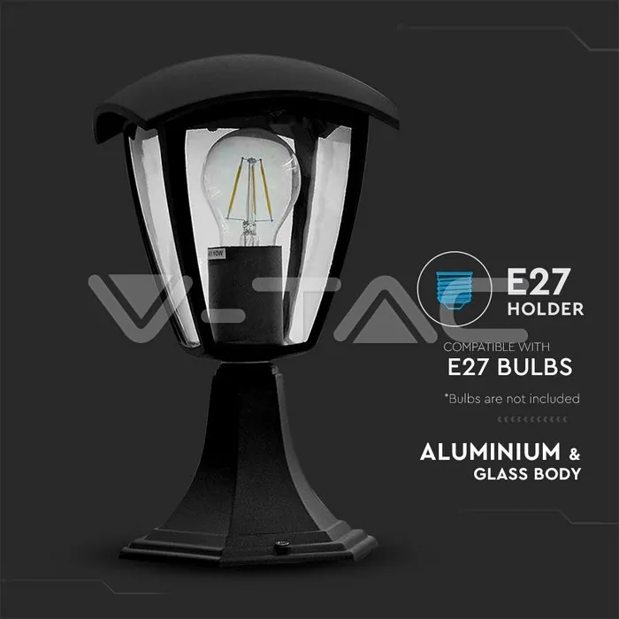 V-TAC VT-7057 Градиснки Стълб 30см E27 Черен IP44