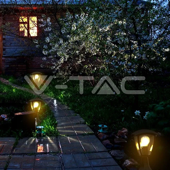 V-TAC VT-7057 Градиснки Стълб 30см E27 Черен IP44