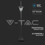 V-TAC VT-7061 Градиснки Лампа 2ХE27 1410мм Черен IP44