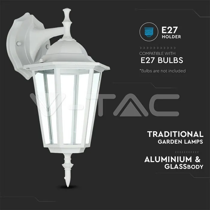 V-TAC VT-7069 Аплик за Стена E27 Бял Мат На Долу