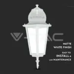 V-TAC VT-7069 Аплик за Стена E27 Бял Мат На Долу
