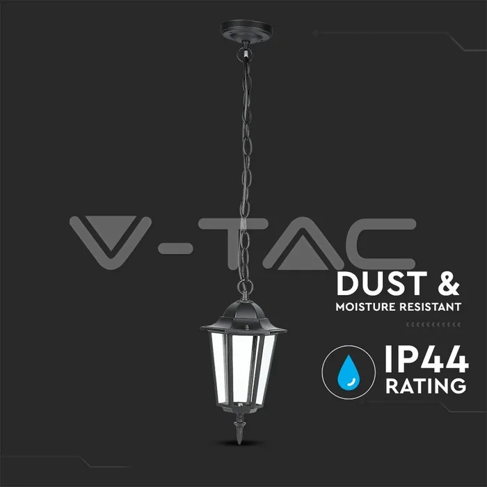 V-TAC VT-7072 Градинска Висяща Лампа E27 Мат Черен