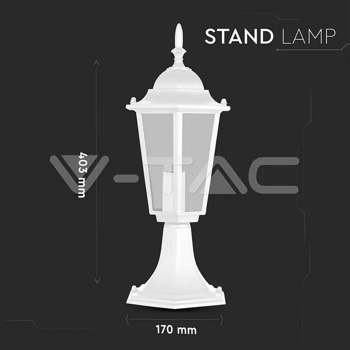 V-TAC VT-7075 Градиснки Стълб 30см Мат Бял