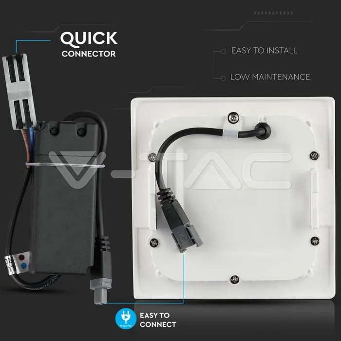 V-TAC VT-715 18W LED Панел Premium SAMSUNG Чип Квадрат 3000K