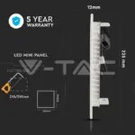 V-TAC VT-715 18W LED Панел Premium SAMSUNG Чип Квадрат 3000K