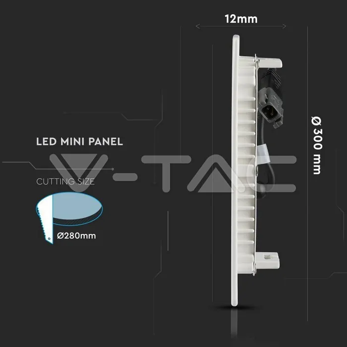V-TAC VT-725 24W LED Панел Premium SAMSUNG Чип Кръг 4000K