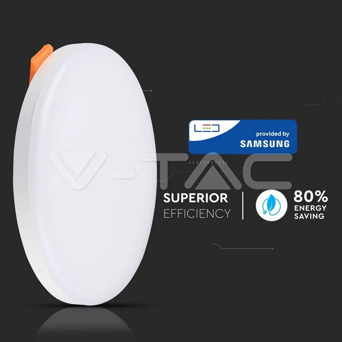 V-TAC VT-728 12W LED Регулируем Панел SAMSUNG Чип Кръг 4000K
