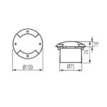 Kanlux 7281 Осветителни тела за вграждане в земята ROGER 220V 1W 6000K-6500K