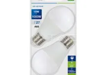 V-TAC VT-7302 LED Крушка 15W E27 A60 Термо Пластик Бяла Светлина 2бр.