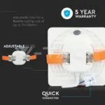 V-TAC VT-737 18W LED Регулируем Панел SAMSUNG Чип Квадрат 4000K