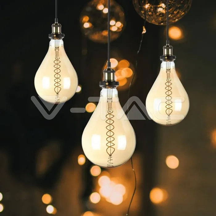 V-TAC VT-7461 LED Крушка 8W Filament E27 А165 Димираща 2000K