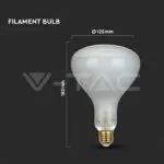 V-TAC VT-7466 LED Крушка 8W Filament E27 R125 Димираща 2700K