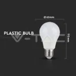 V-TAC VT-7480 LED Крушка 10W E27 A60 Пластик 4000K