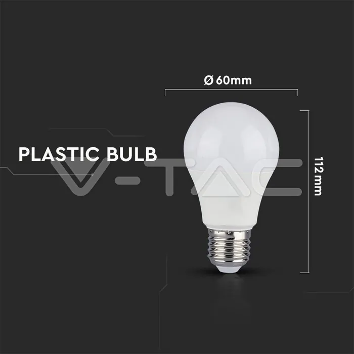 V-TAC VT-7480 LED Крушка 10W E27 A60 Пластик 4000K