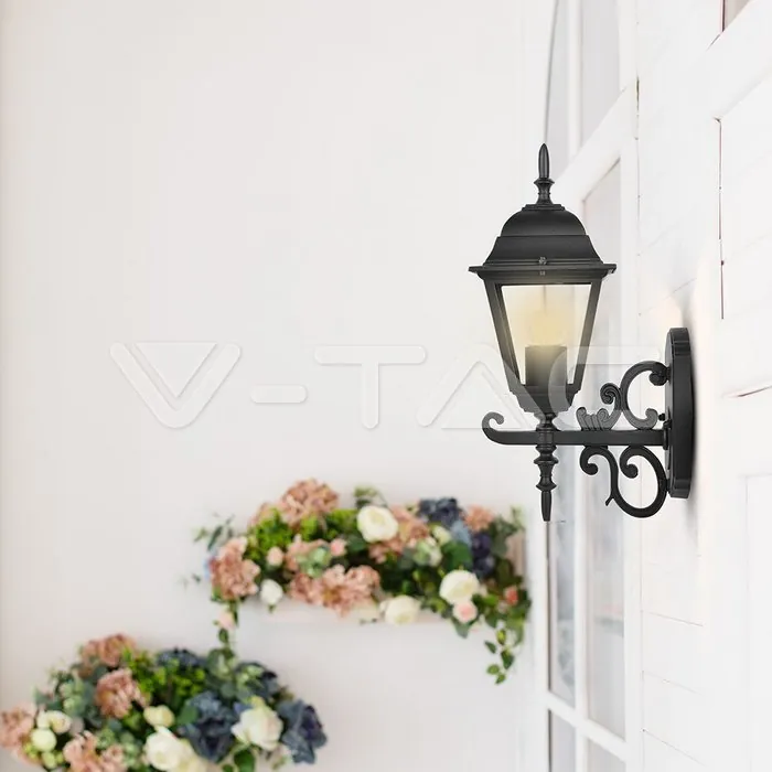 V-TAC VT-7519 Фенер за Стена Четиристен Черен Малък