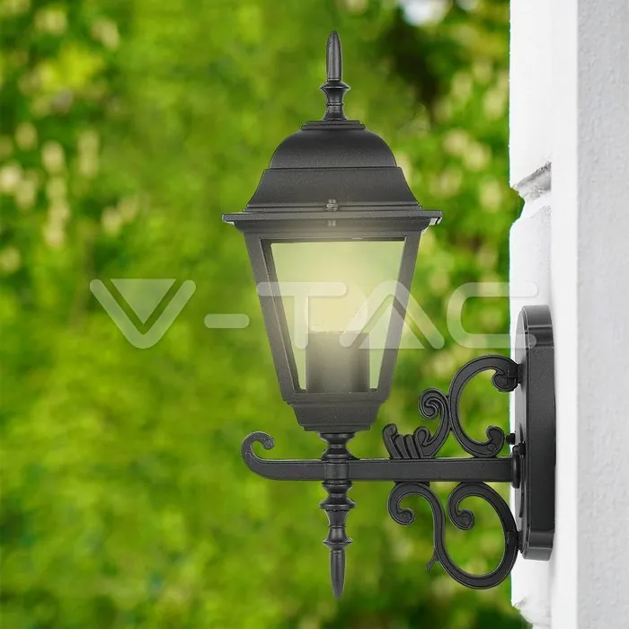 V-TAC VT-7519 Фенер за Стена Четиристен Черен Малък
