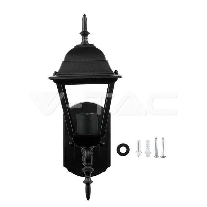 V-TAC VT-7519 Фенер за Стена Четиристен Черен Малък
