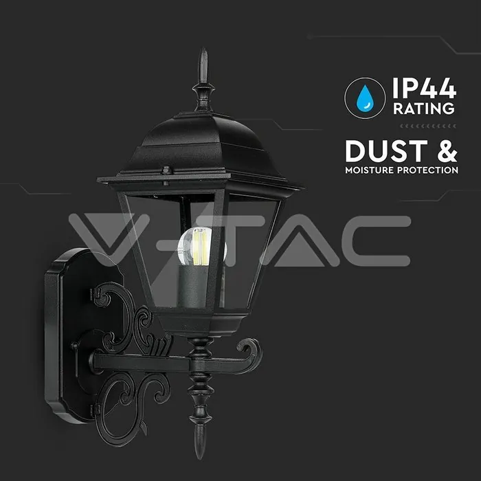 V-TAC VT-7519 Фенер за Стена Четиристен Черен Малък