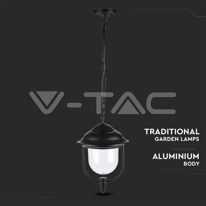 V-TAC VT-7529 Градински Фенер 1 x E27 Черен Висящ