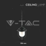 V-TAC VT-7529 Градински Фенер 1 x E27 Черен Висящ