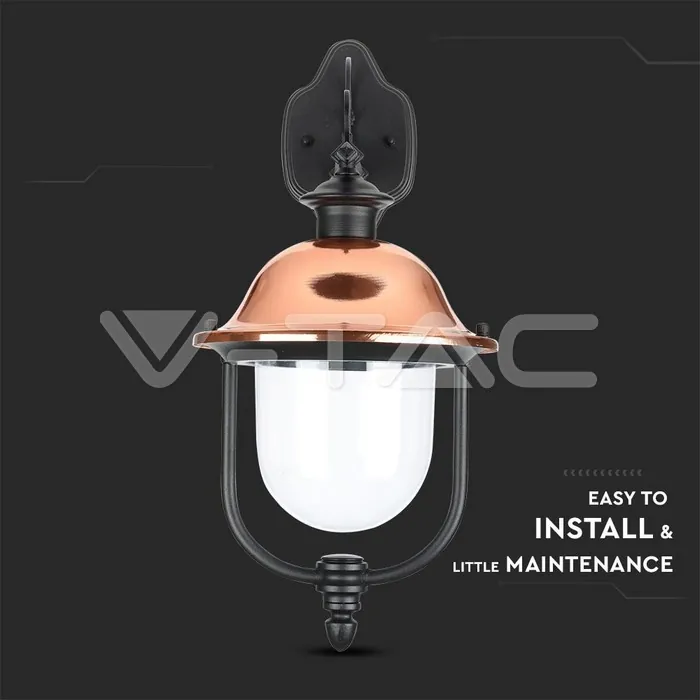 V-TAC VT-7531 Градински Фенер 1 x E27 Черен Надолу