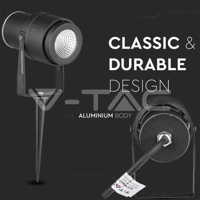 V-TAC VT-7546 12W Градинска Лампа Тип Колче Черно Тяло Зелено