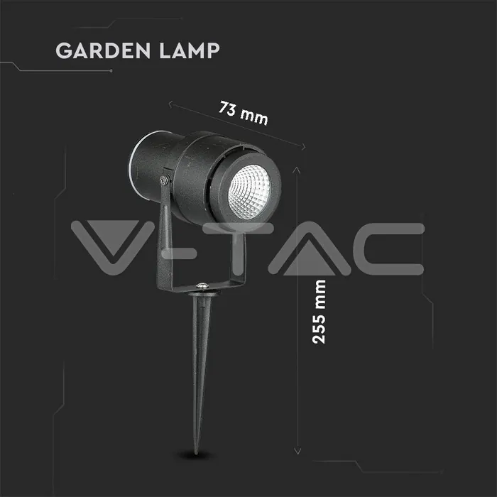 V-TAC VT-7546 12W Градинска Лампа Тип Колче Черно Тяло Зелено