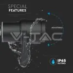 V-TAC VT-7546 12W Градинска Лампа Тип Колче Черно Тяло Зелено