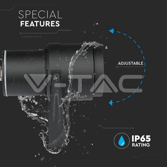 V-TAC VT-7546 12W Градинска Лампа Тип Колче Черно Тяло Зелено