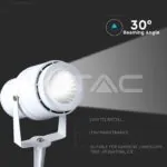 V-TAC VT-7549 12W Градинска Лампа Тип Колче Бяло Тяло Зелено