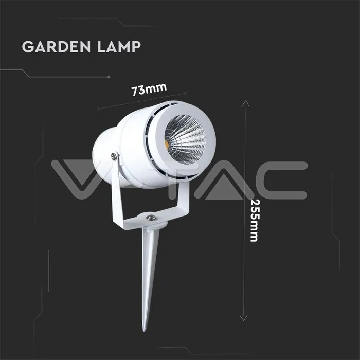 V-TAC VT-7549 12W Градинска Лампа Тип Колче Бяло Тяло Зелено