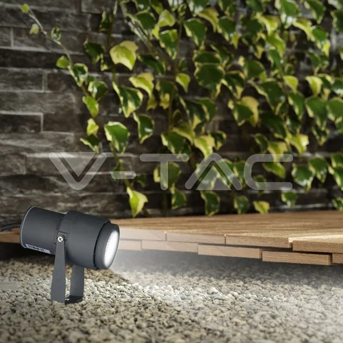 V-TAC VT-7552 12W Градинска Лампа Тип Колче Сиво Тяло Зелено
